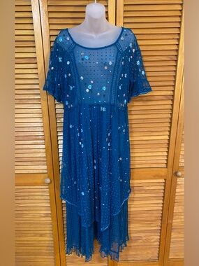 Anthropologie | Feather & Bone: Beaded, sheer dress